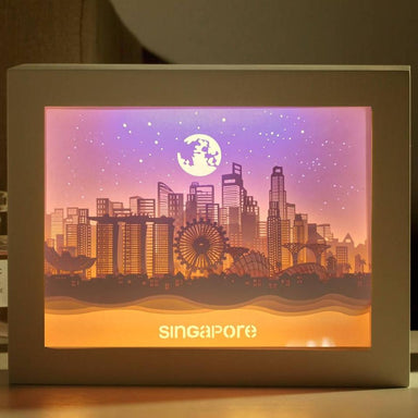 Skyline Singapore - Lighted Paper Frame - DIY Crafts - Blue Stone Craft - Naiise