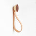 Round Beech Wood & Copper Wall Mounted Hook / Hanger with Leather Strap Home Decor 5mm Paper Diameter 5cm 