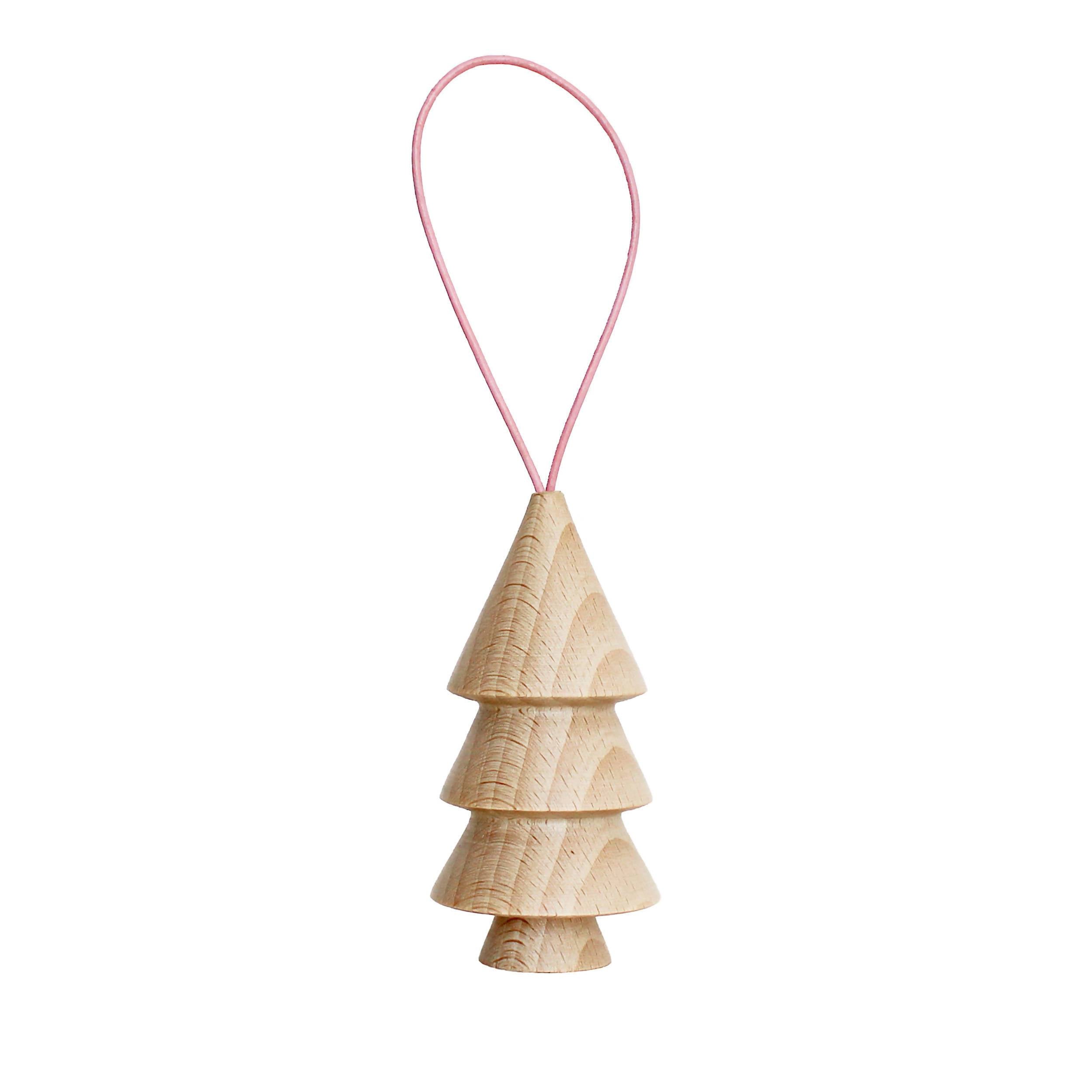 Wooden Christmas Tree Hanger - Tree Nr. 3 Home Decor 5mm Paper Pastel Pink 