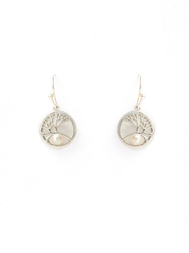 Tree of Life Mother of Pearl Drop Earrings - Earrings - Forest Jewelry - Naiise