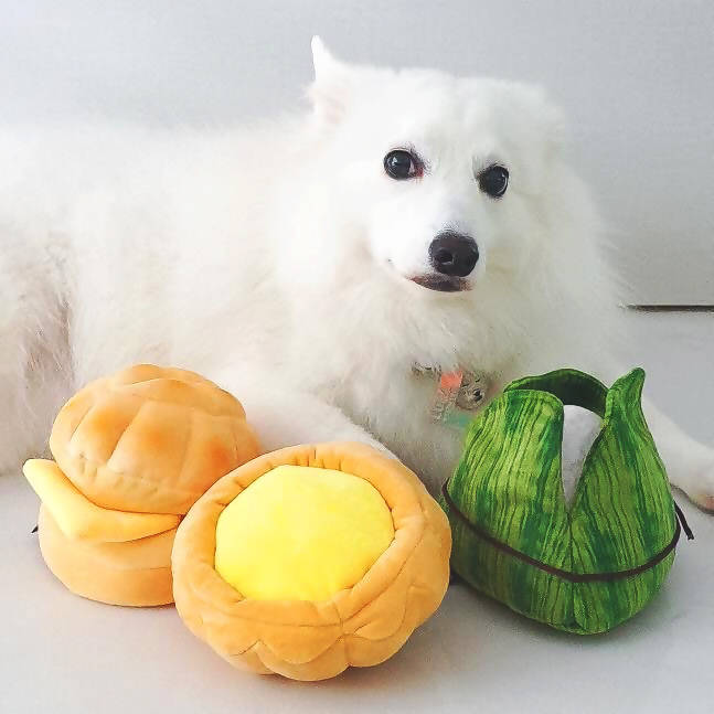 (Premium) Macau Egg Tart Squeaker Chew Toy for Pet Dogs Local Pet Toys Furball Collective 