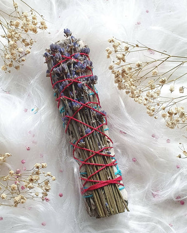 Lavender White Sage Wand Stick Smudge Home Scents Beyond Luxe by Kelly Angel 