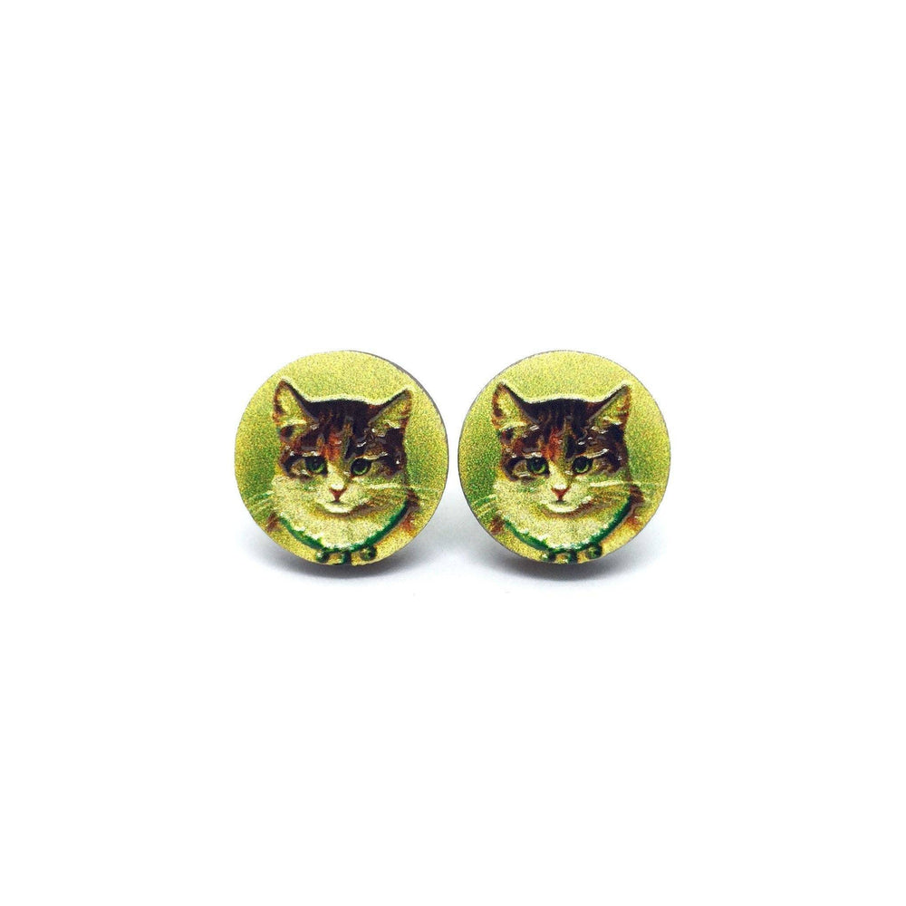 Vintage Home Cat Wooden Earrings - Earrings - Paperdaise Accessories - Naiise