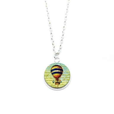 Vintage Hot Air Balloon Wood Pendant Necklace - Necklaces - Paperdaise Accessories - Naiise