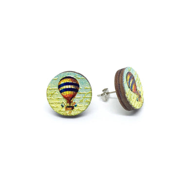 Vintage Hot Air Balloon Wooden Earrings - Earrings - Paperdaise Accessories - Naiise
