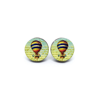 Vintage Hot Air Balloon Wooden Earrings - Earrings - Paperdaise Accessories - Naiise