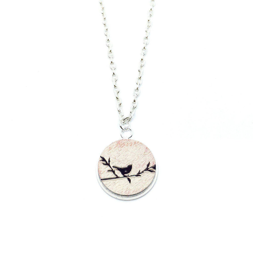 Vintage Love Birds Left Wood Pendant Necklace - Necklaces - Paperdaise Accessories - Naiise