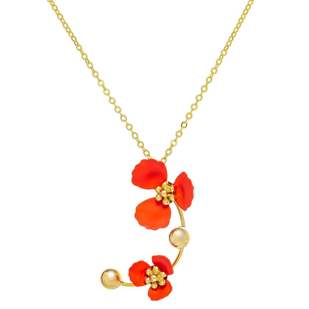 Iris- A Delightful Flora Pendant Pendants Forest Jewelry Cherry Red 