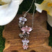 Dendrobium- Orchid Pendant Set in Rhodium Plating Pendants Forest Jewelry 