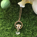 Petite Orchid Flower Pendant in Rose Gold Plating with Drop Crystal Pendants Forest Jewelry 