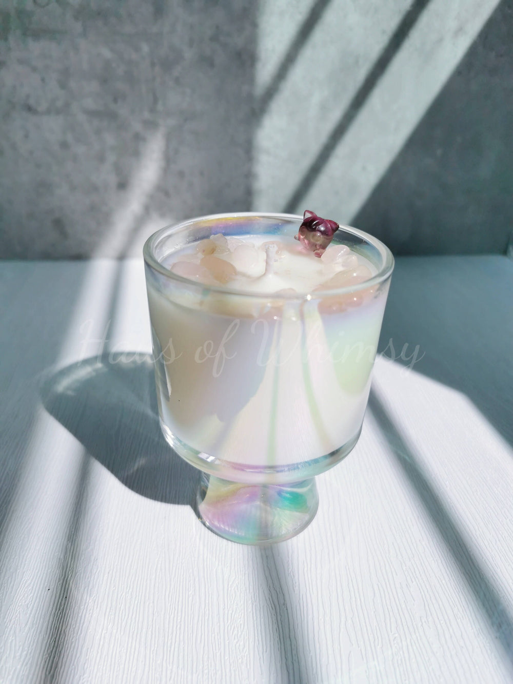 Iridescent crystal infused candle Scented Candles Haus of Whimsy 