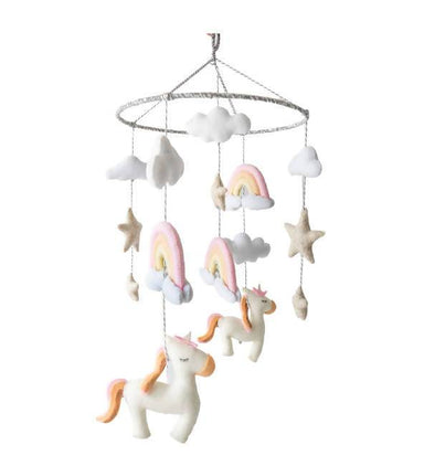 Unicorn Rainbow Pastel Crib Mobile - Baby Accessories - Little Happy Haus - Naiise