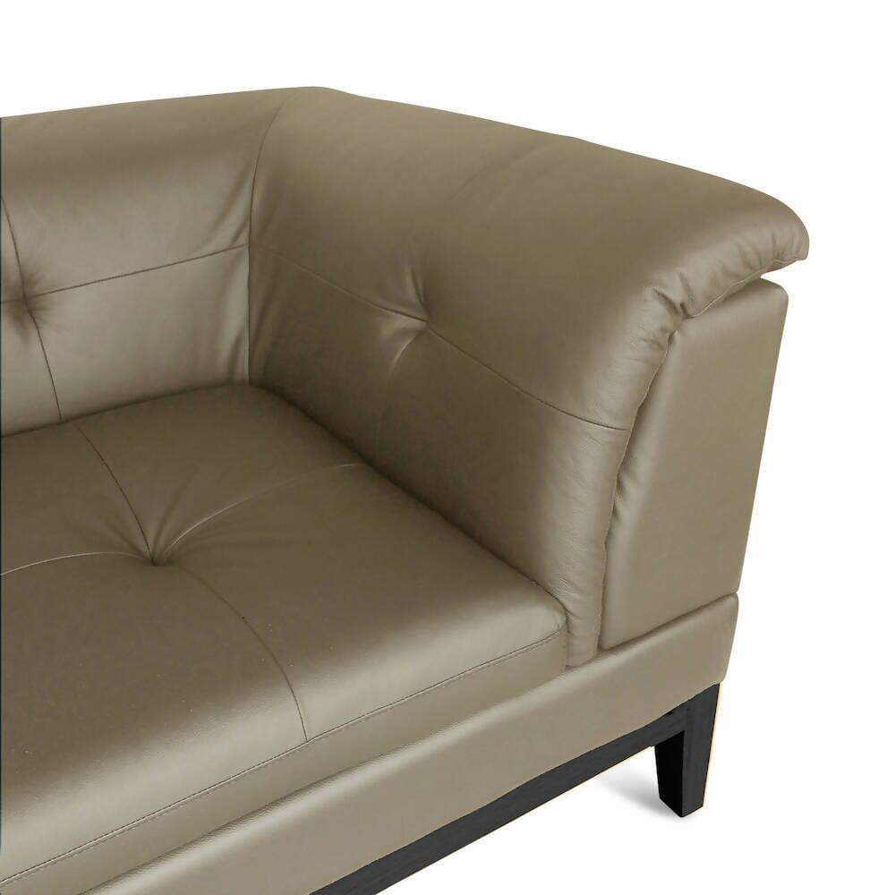 Ernie Sofa 2 Seater Sofa With Ottoman | Smooth Faux Leather Sofa Zest Livings Online 