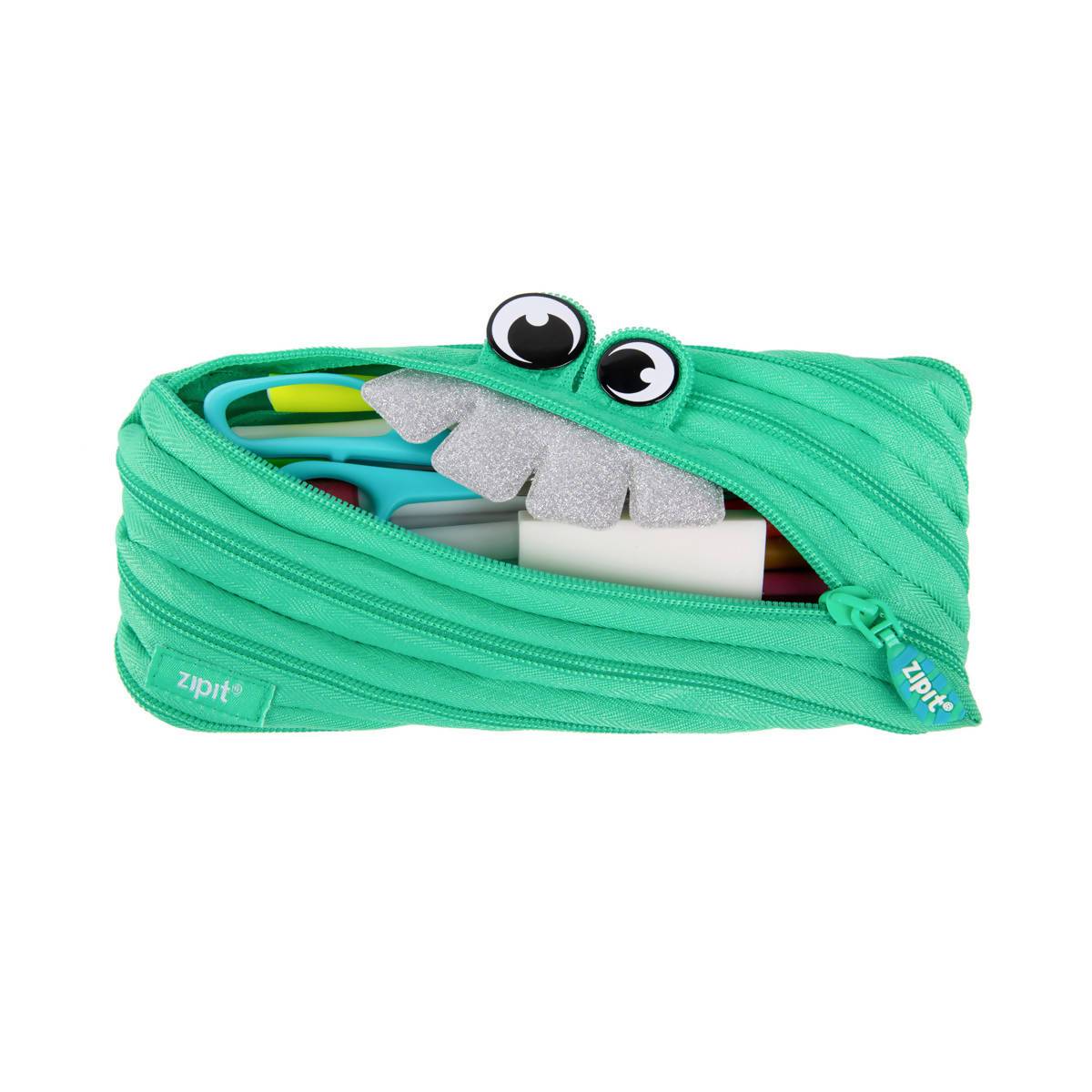 Zipit Party Monster Pouch Green - Pencil Cases - Zigzagme - Naiise