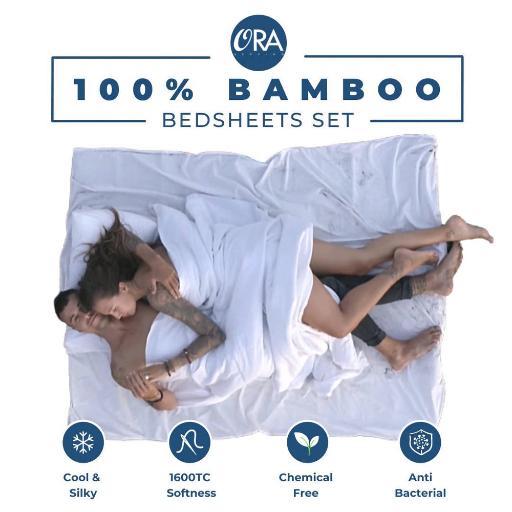 100% Natural Bamboo Bedsheet set - 3.5" Ice Pink Bedsheets Ora Bedding 