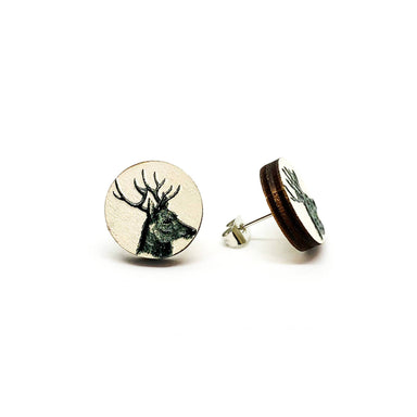 Vintage Elk Wooden Earrings - Earring Studs - Paperdaise Accessories - Naiise