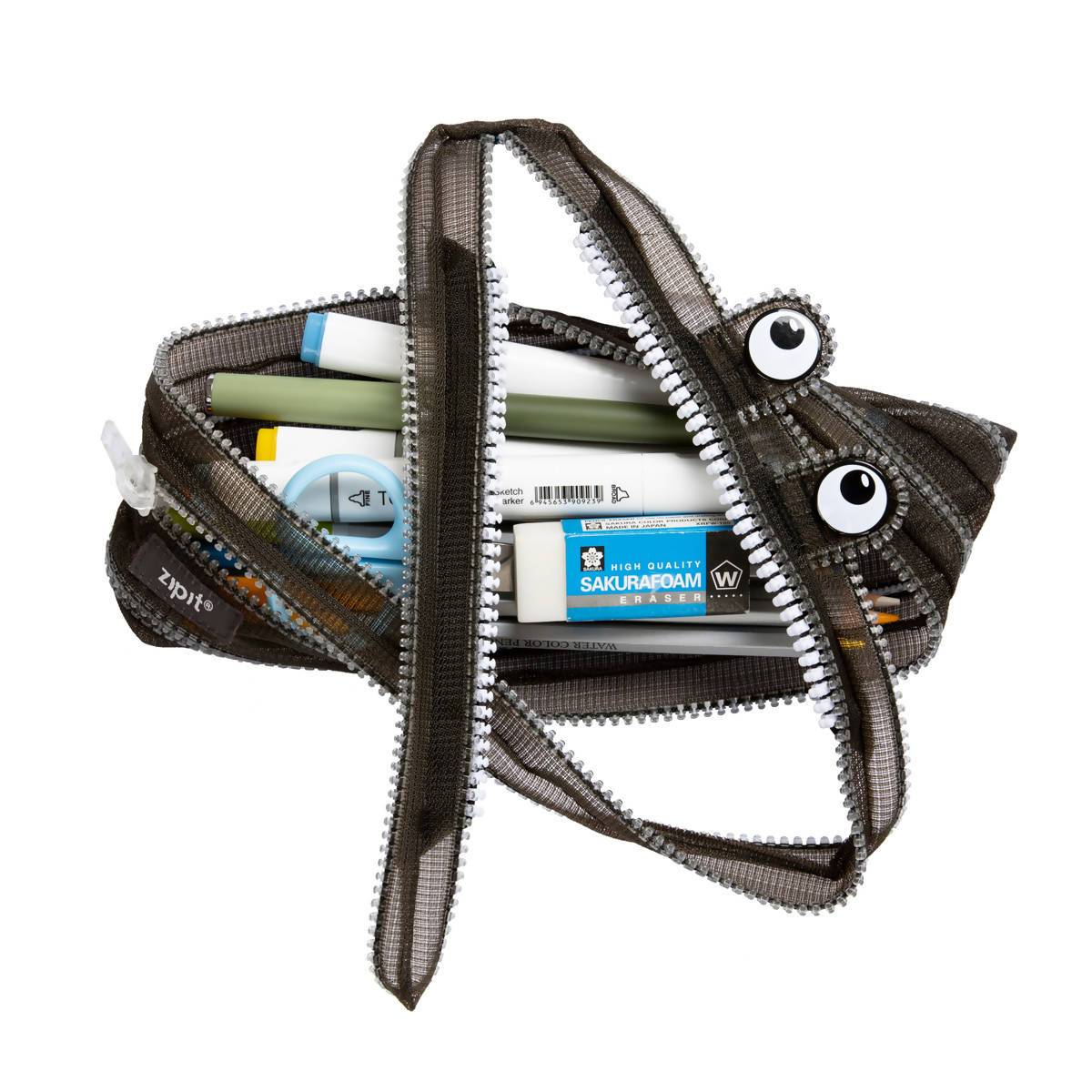 Zipit Mesh Monster Pouch Black - Pencil Cases - Zigzagme - Naiise