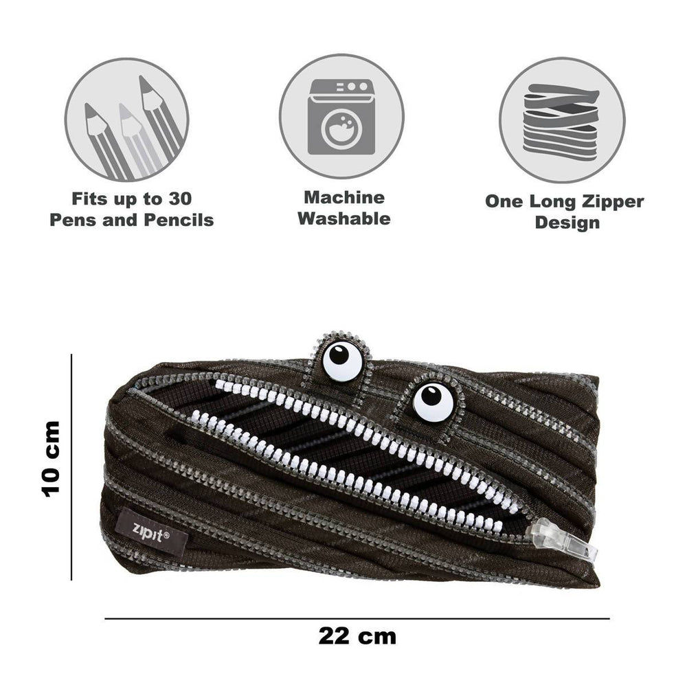Zipit Mesh Monster Pouch Black - Pencil Cases - Zigzagme - Naiise