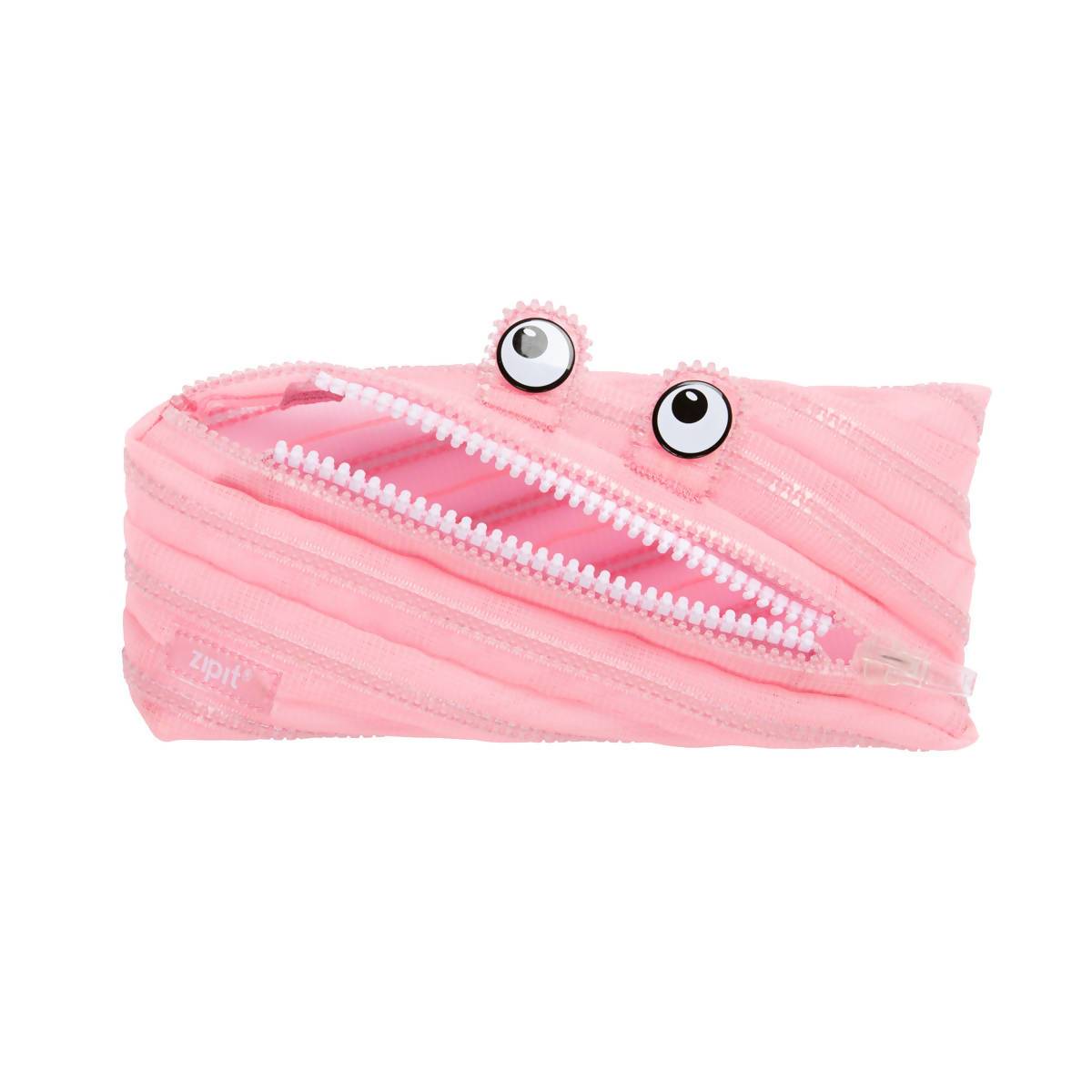 EASTHILL Grid Mesh Pen Pencil Case with Zipper Clear Makeup Color Pouch  Pink