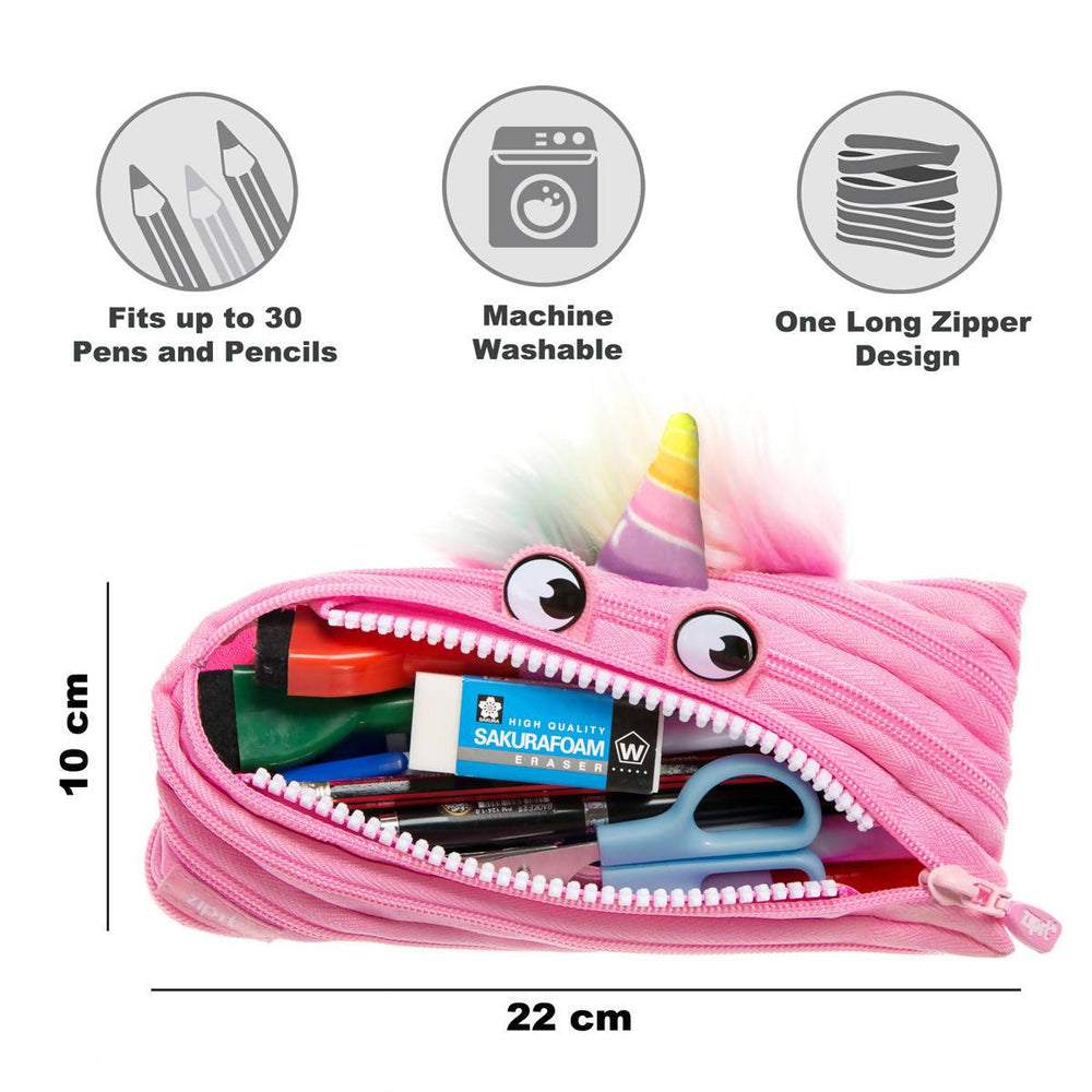 Zipit Gorge Monster Pencil Case, Boys Pencil Pouch, Large Capacity, Made Of One Long Zipper!