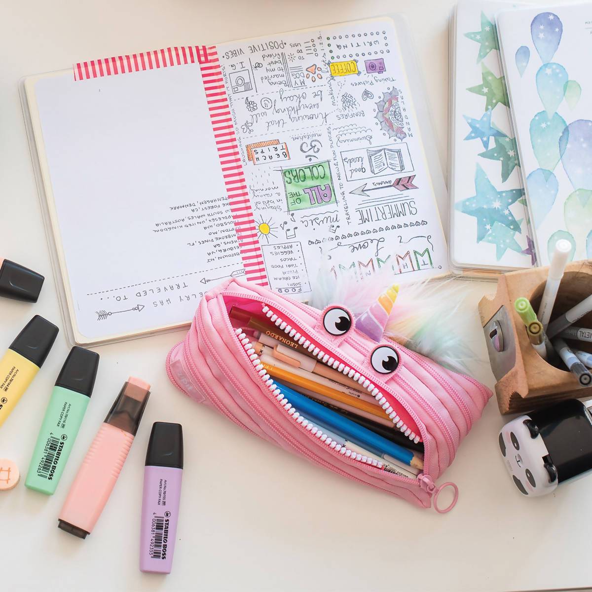 Zipit Monster Pouch Unicorn Pink - Pencil Cases - Zigzagme - Naiise