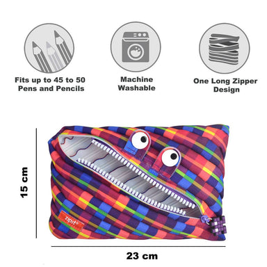 Zipit Pixel Monster Jumbo Pouch Purple - Pencil Cases - Zigzagme - Naiise