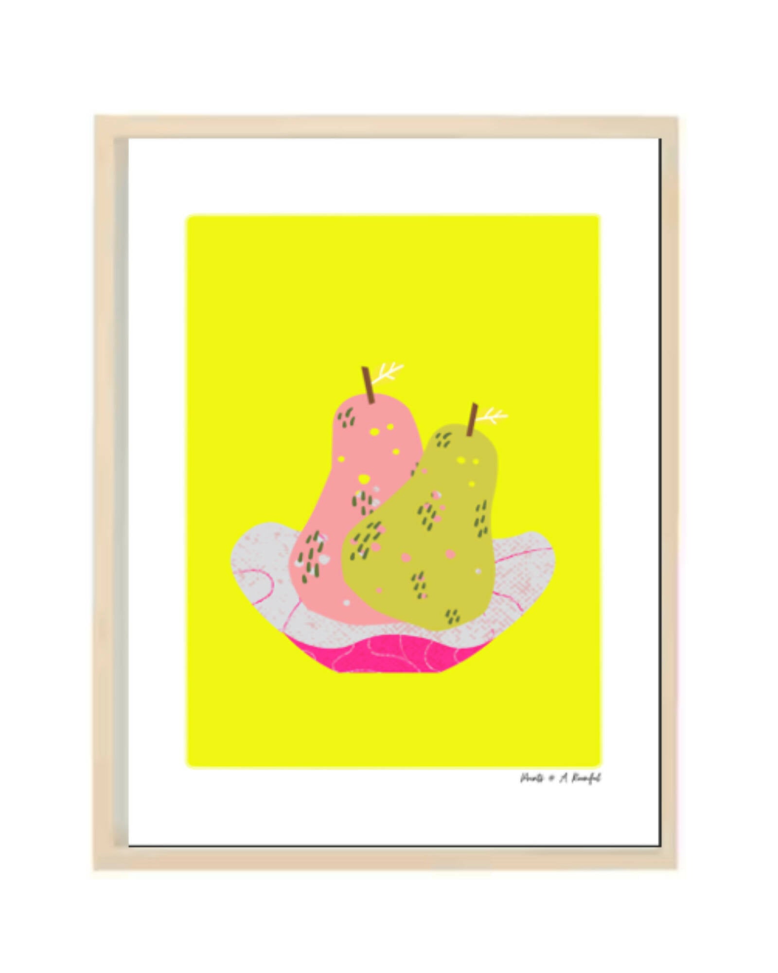 wall art : inspired by colours and fruits (pears) Art Prints@ARoomful 40cm x 50cm 